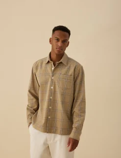 Men Forét Shirts-Fable Check Shirt-Khaki Check