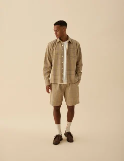 Men Forét Shirts-Fable Check Shirt-Khaki Check