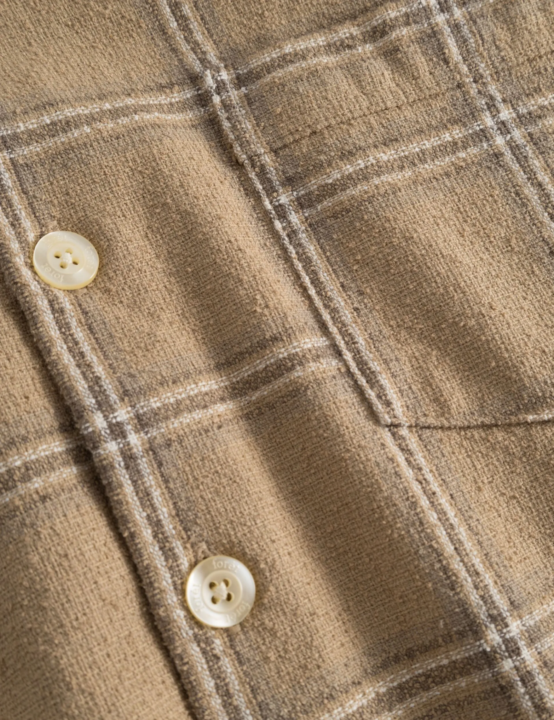Men Forét Shirts-Fable Check Shirt-Khaki Check