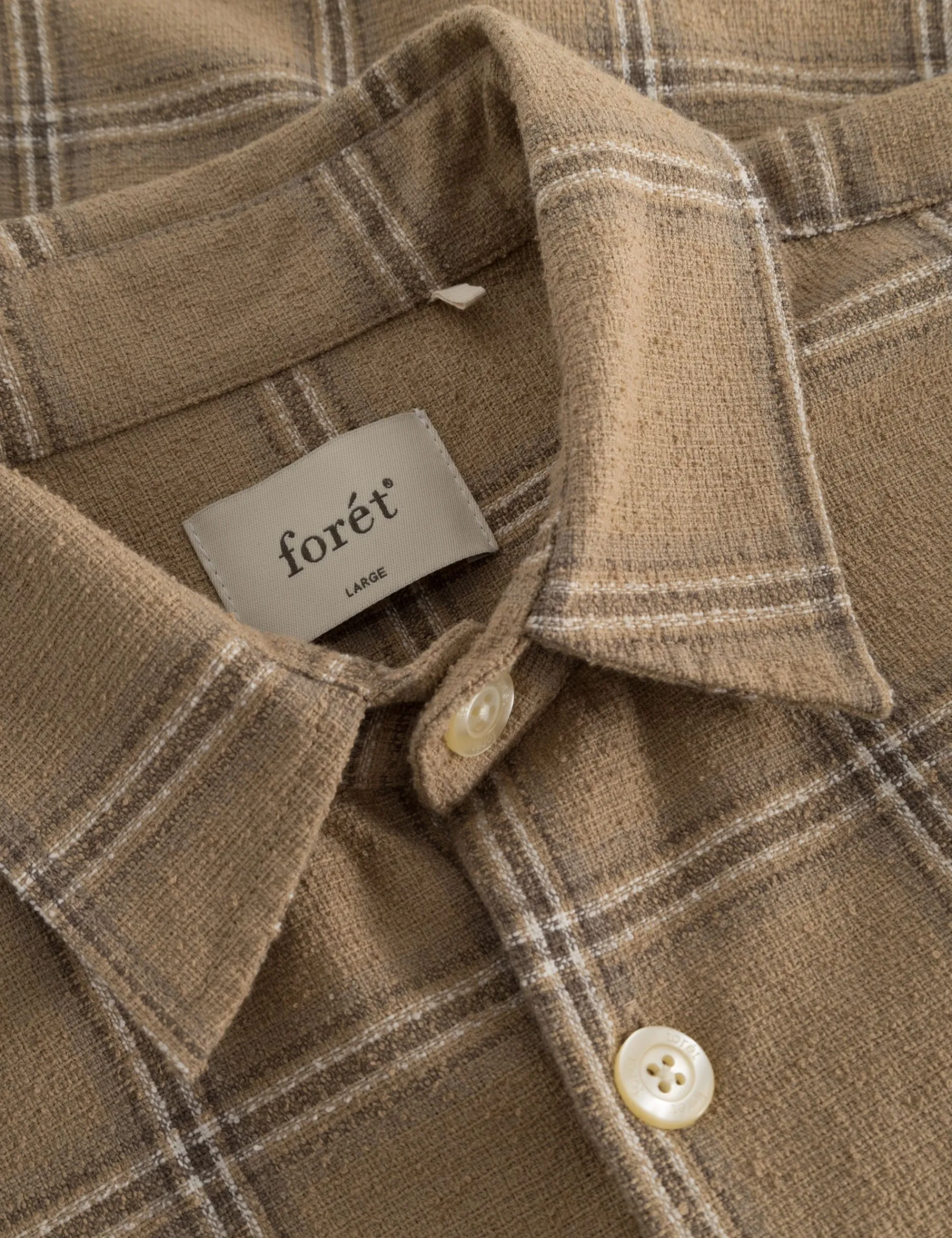 Men Forét Shirts-Fable Check Shirt-Khaki Check