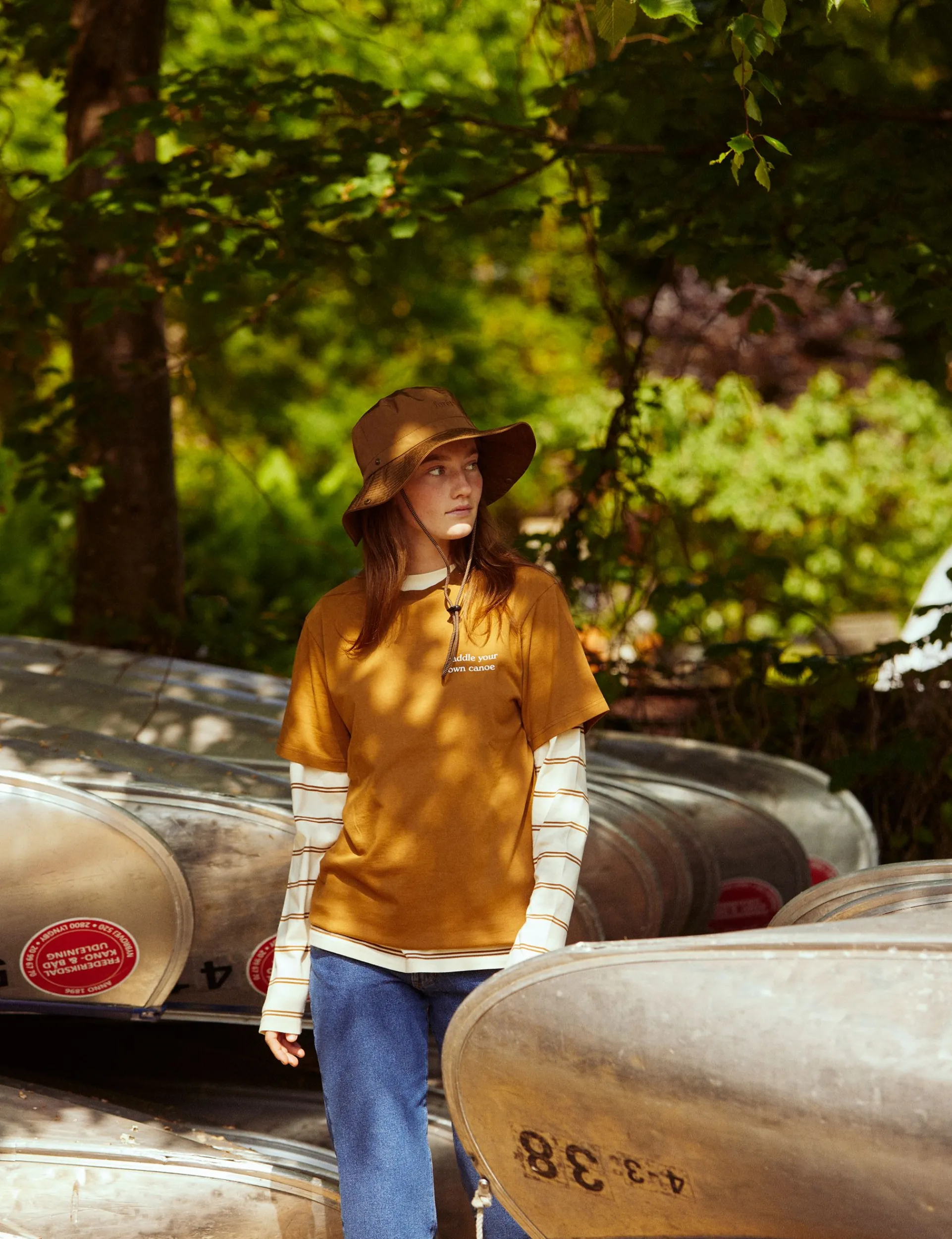 Men Forét T-Shirts-Ferry Longsleeve-Rubber/Cloud