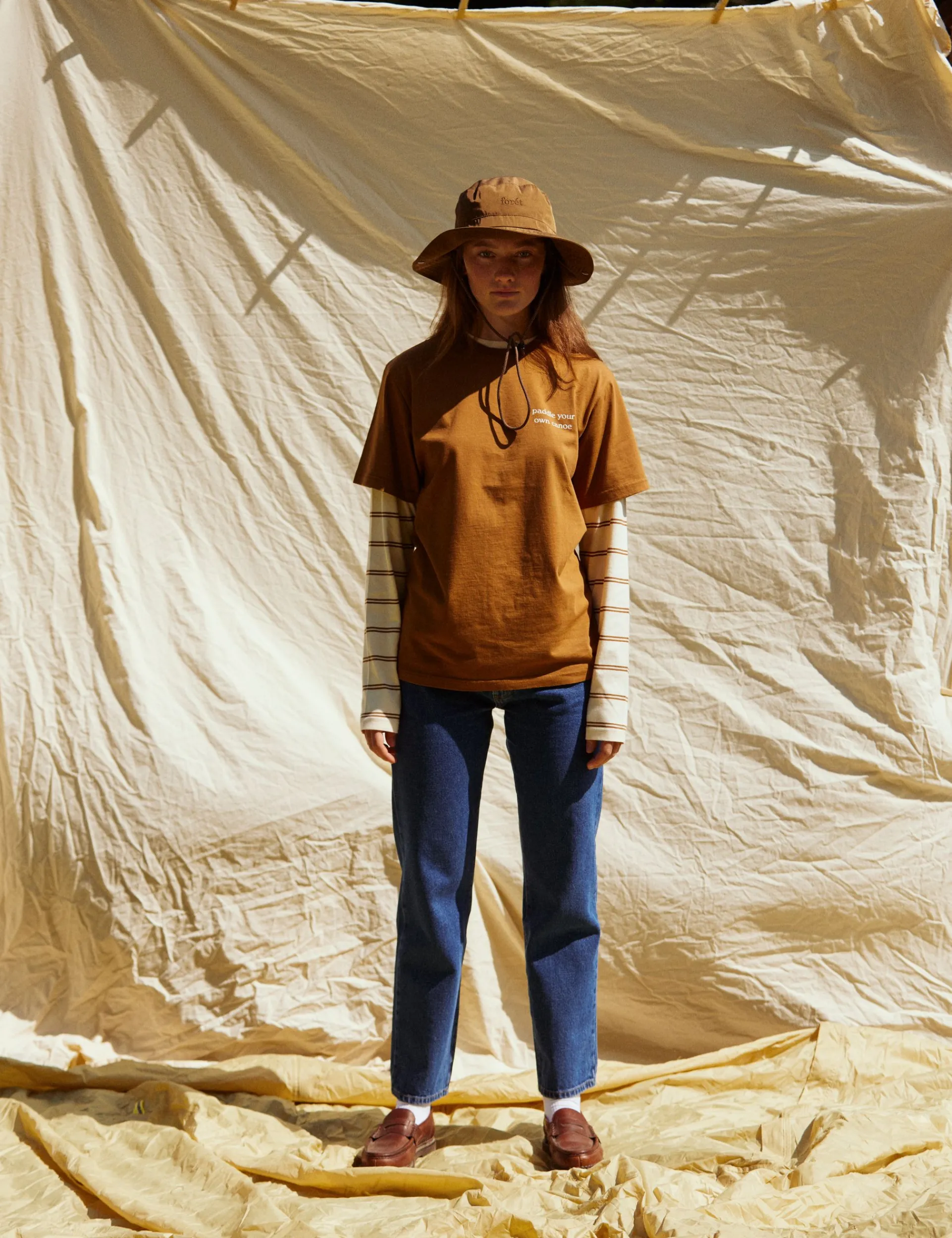 Men Forét T-Shirts-Ferry Longsleeve-Rubber/Cloud