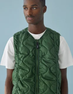 Men Forét Jackets-Fresh Reversible Liner Vest-Dark Green