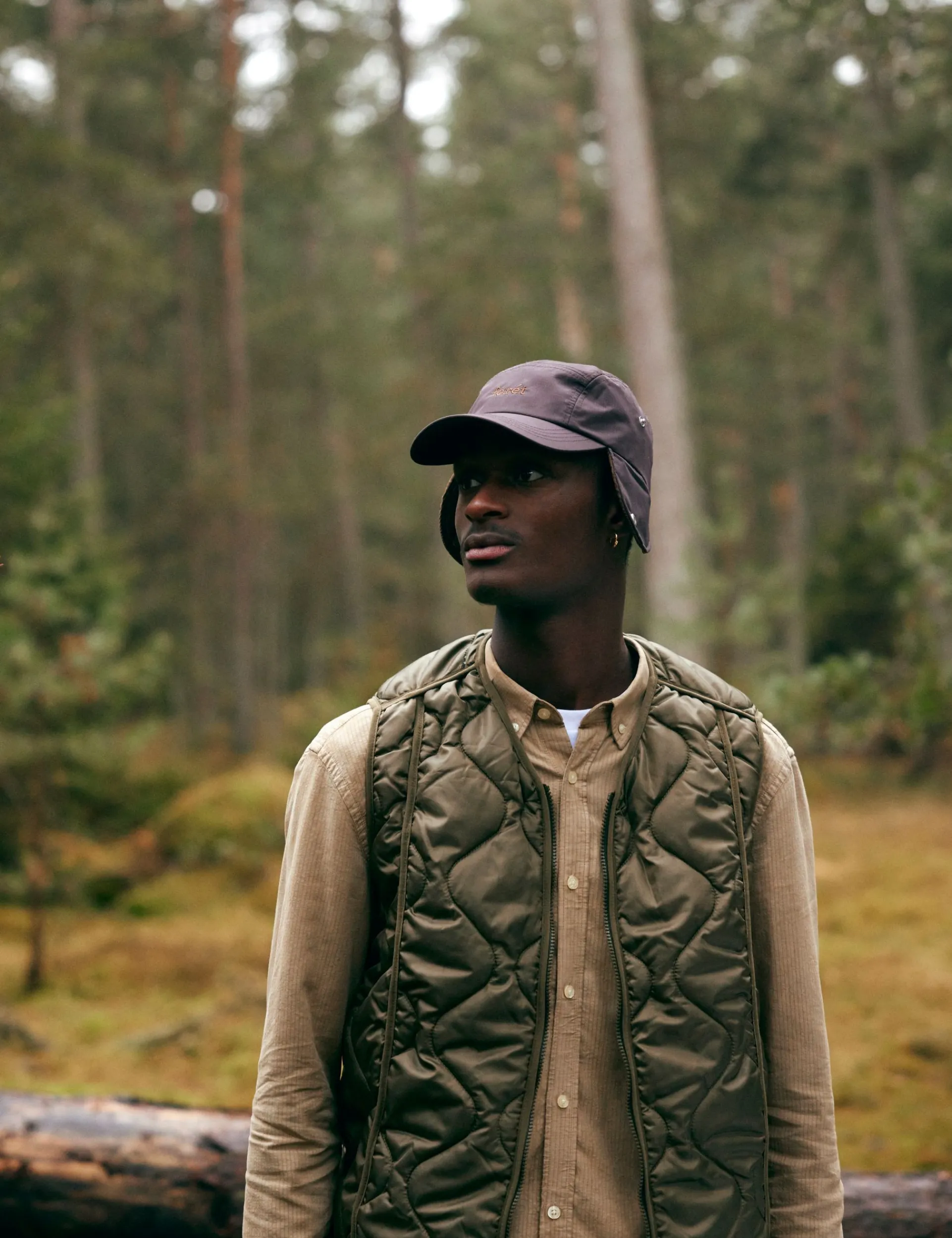 Men Forét Vests-Fresh Reversible Liner Vest-Army
