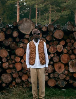 Men Forét Jackets-Fresh Reversible Liner Vest-Brown