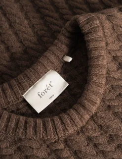 Men Forét Knitwear-Glen Cable Knit-Brown