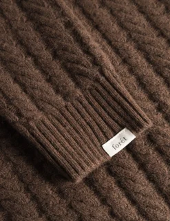 Men Forét Knitwear-Glen Cable Knit-Brown