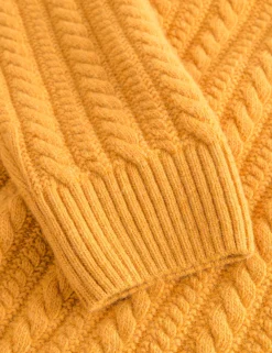 Men Forét Knitwear-Glen Cable Wool Knit-Amber