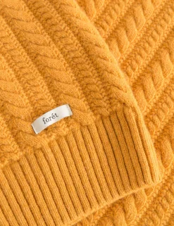 Men Forét Knitwear-Glen Cable Wool Knit-Amber