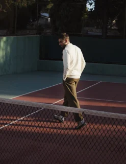 Men Forét Knitwear-Golf Polo Knit-Cloud/Brick