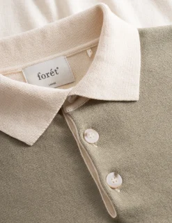 Men Forét Knitwear-Golf Polo Knit-Cloud/Brick
