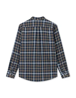 Men Forét Shirts-Grip Check Shirt-Navy Check
