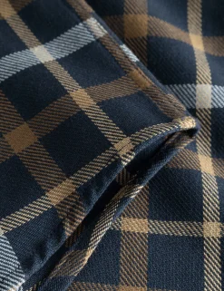 Men Forét Shirts-Grip Check Shirt-Navy Check