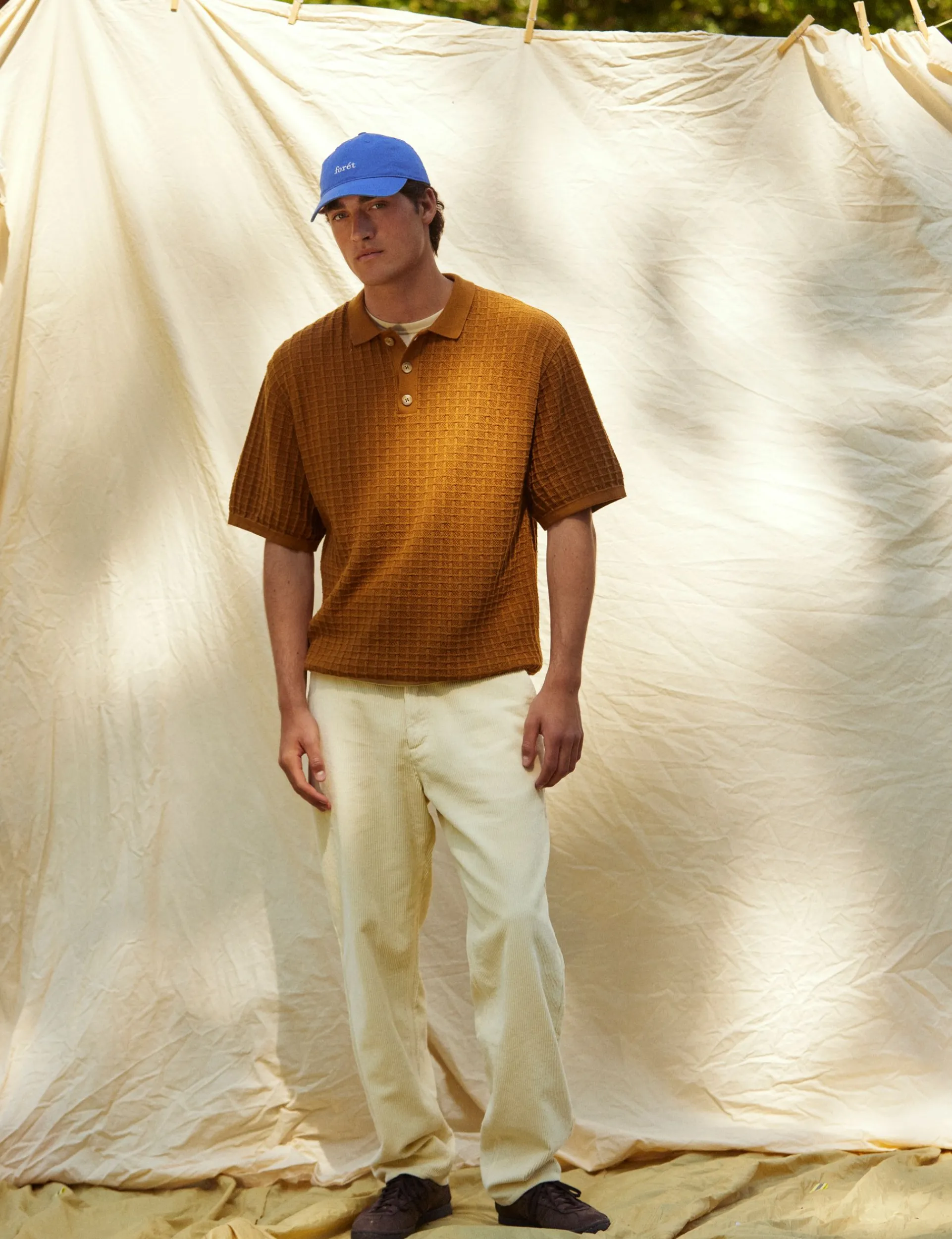 Men Forét Caps-Hawk Washed Cap-Blue
