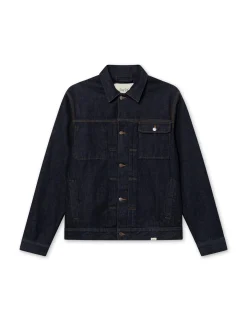 Men Forét Jackets-Hazy Denim Jacket-Raw Denim