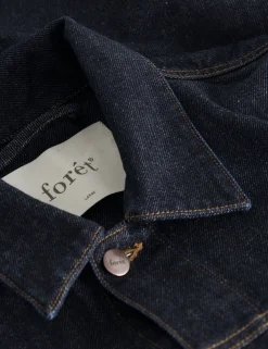 Men Forét Jackets-Hazy Denim Jacket-Raw Denim