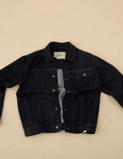 Men Forét Jackets-Hazy Denim Jacket-Raw Denim