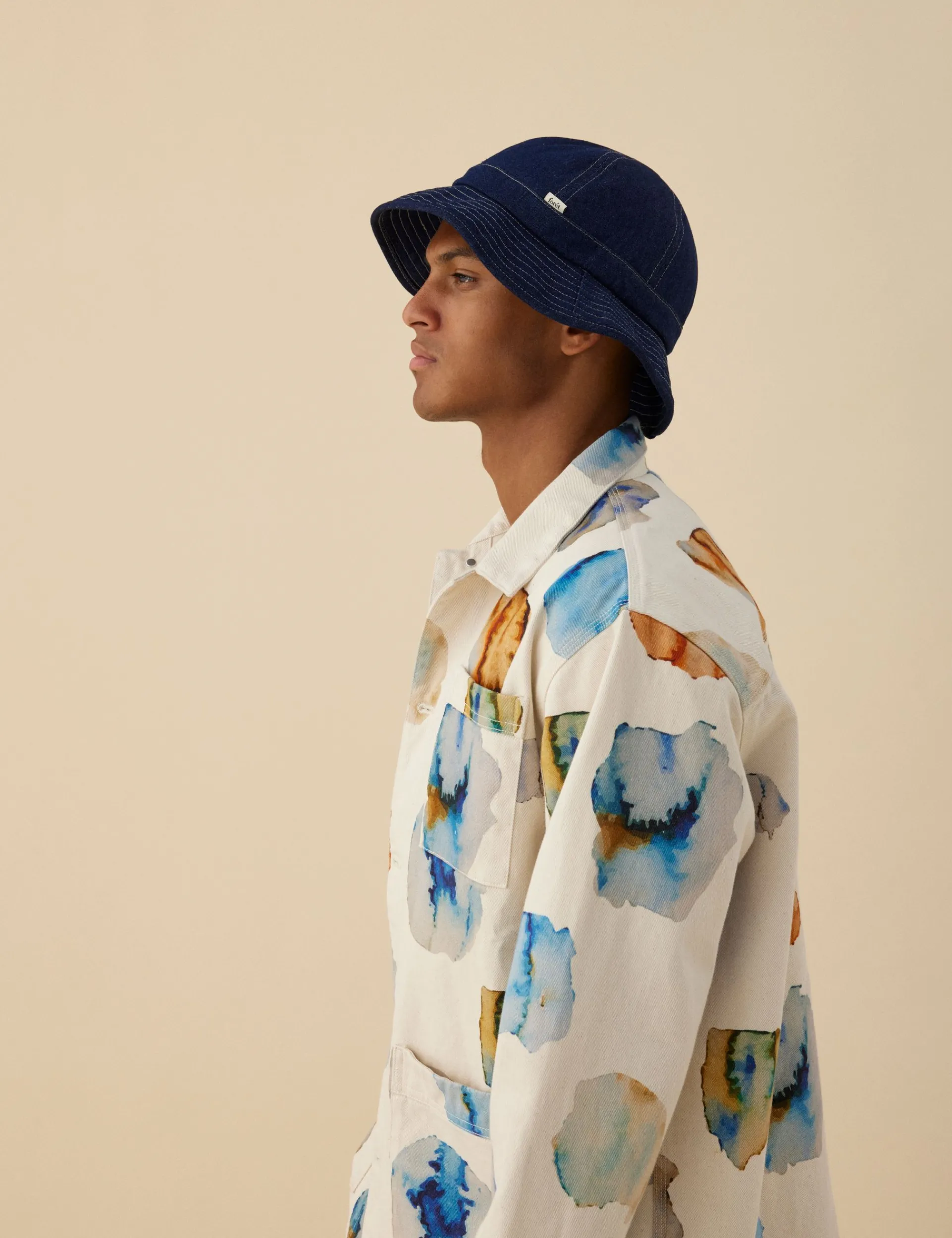 Men Forét Overshirts-Heyday Artwork Overshirt-Undyed