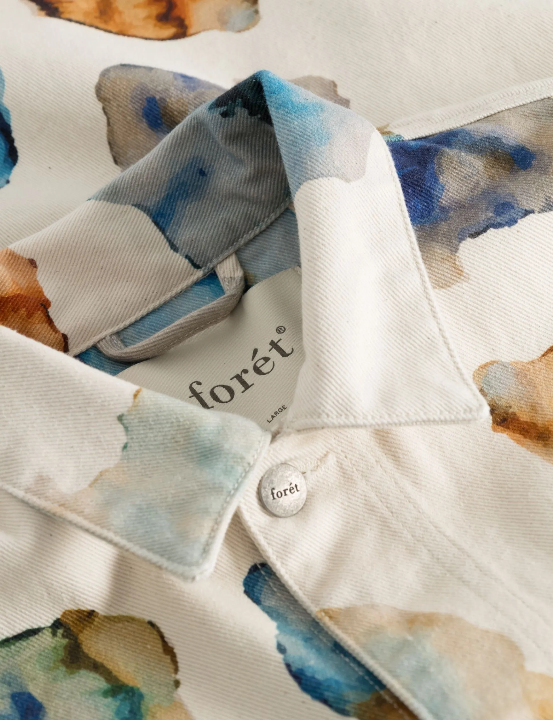 Men Forét Overshirts-Heyday Artwork Overshirt-Undyed