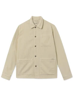 Men Forét Overshirts-Heyday Overshirt-Cream Corduroy