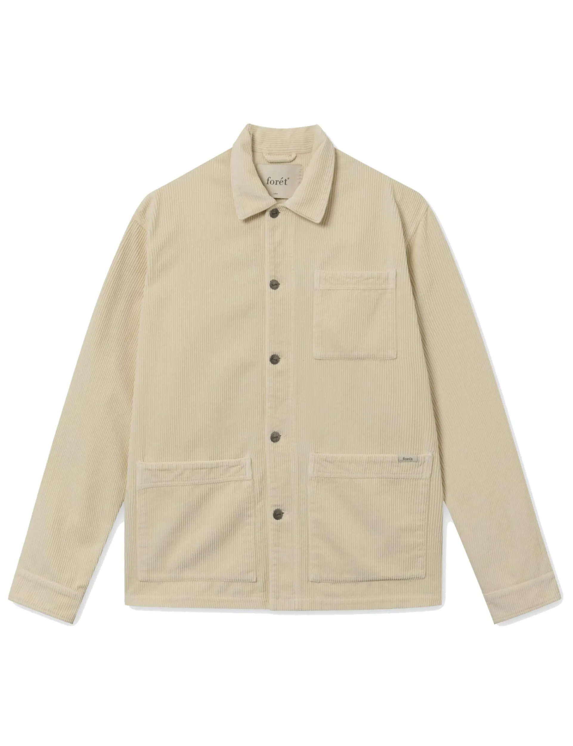 Men Forét Overshirts-Heyday Overshirt-Cream Corduroy