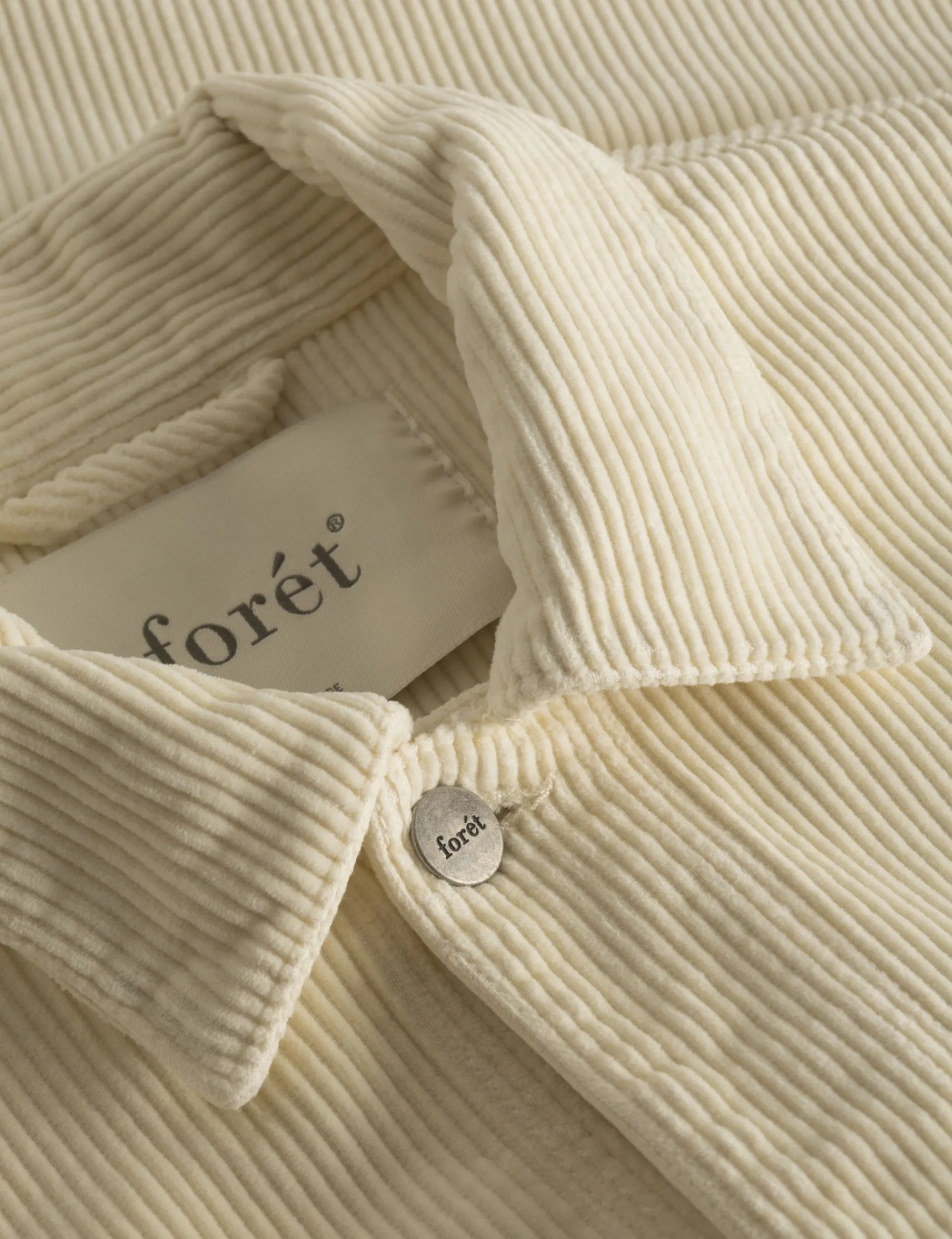 Men Forét Overshirts-Heyday Overshirt-Cream Corduroy