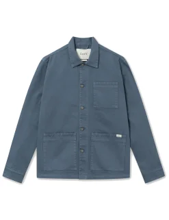 Men Forét Jackets-Heyday Overshirt-Vintage Blue