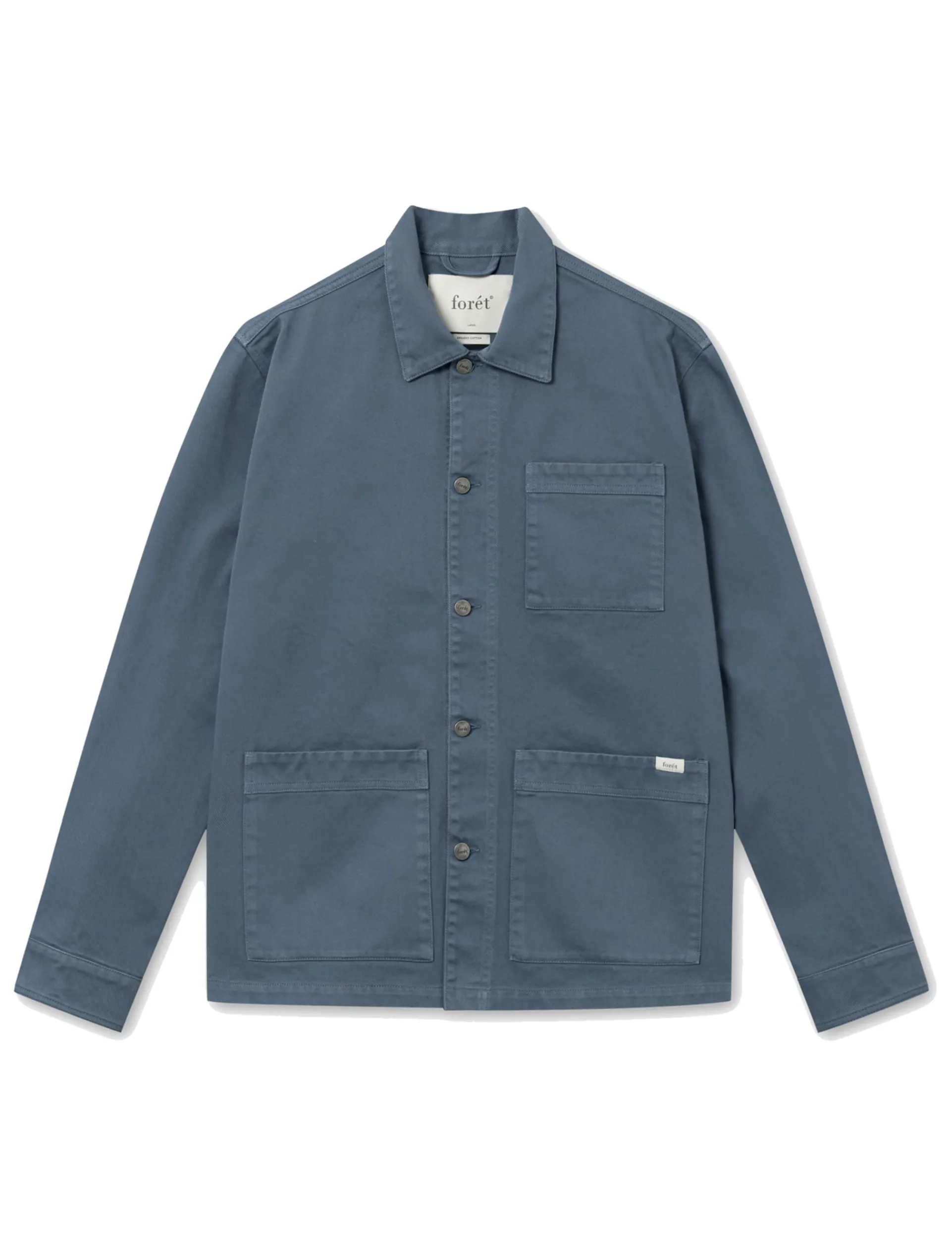 Men Forét Jackets-Heyday Overshirt-Vintage Blue