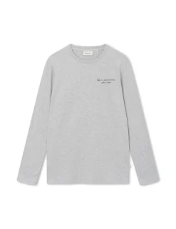 Men Forét T-Shirts-Hill Longsleeve-Light Grey Mel