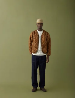 Men Forét Jackets-Humid Reversible Liner Jacket-Brown