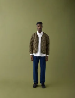 Men Forét Overshirts-Humid Reversible Liner Jacket-Army