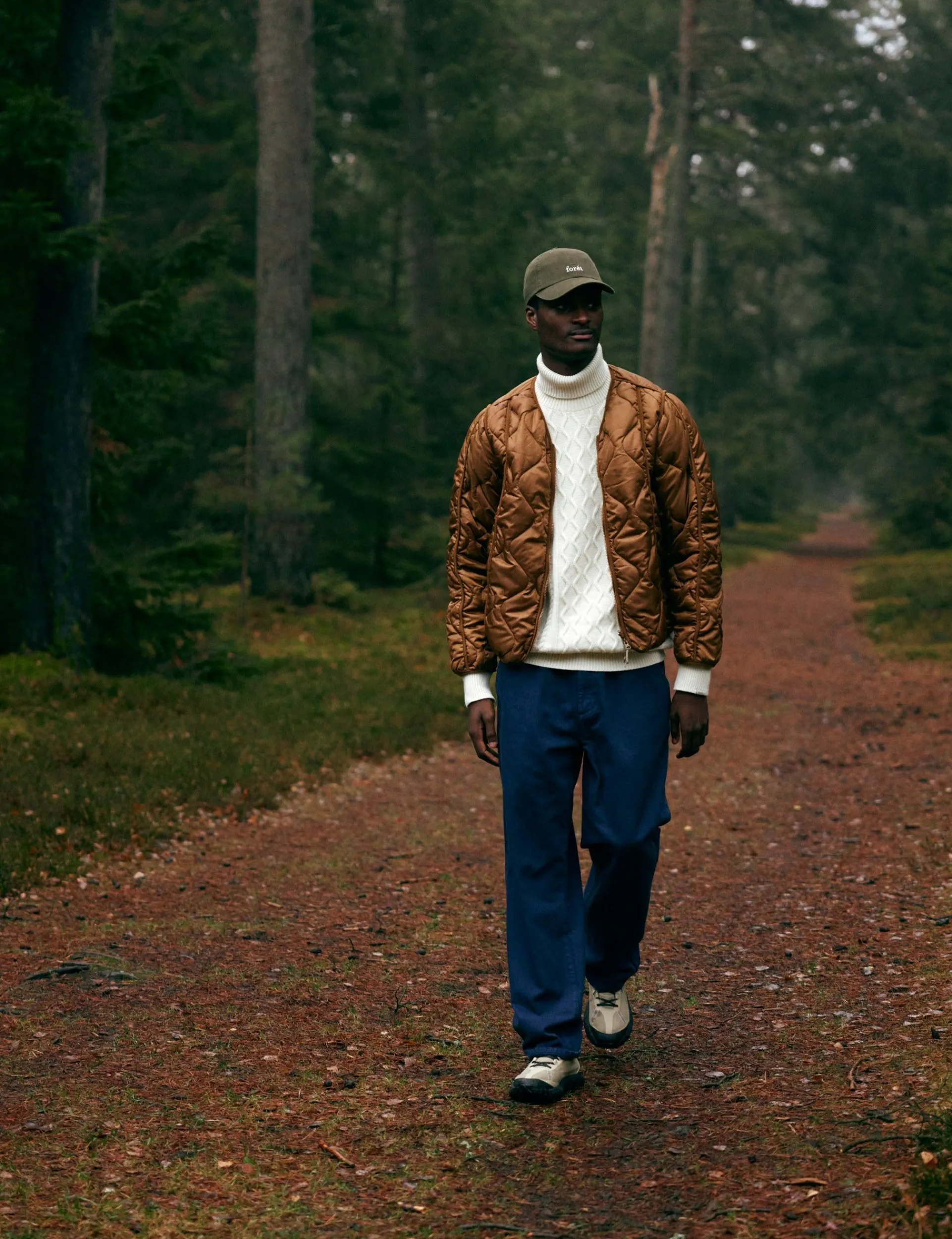 Men Forét Overshirts-Humid Reversible Liner Jacket-Brown