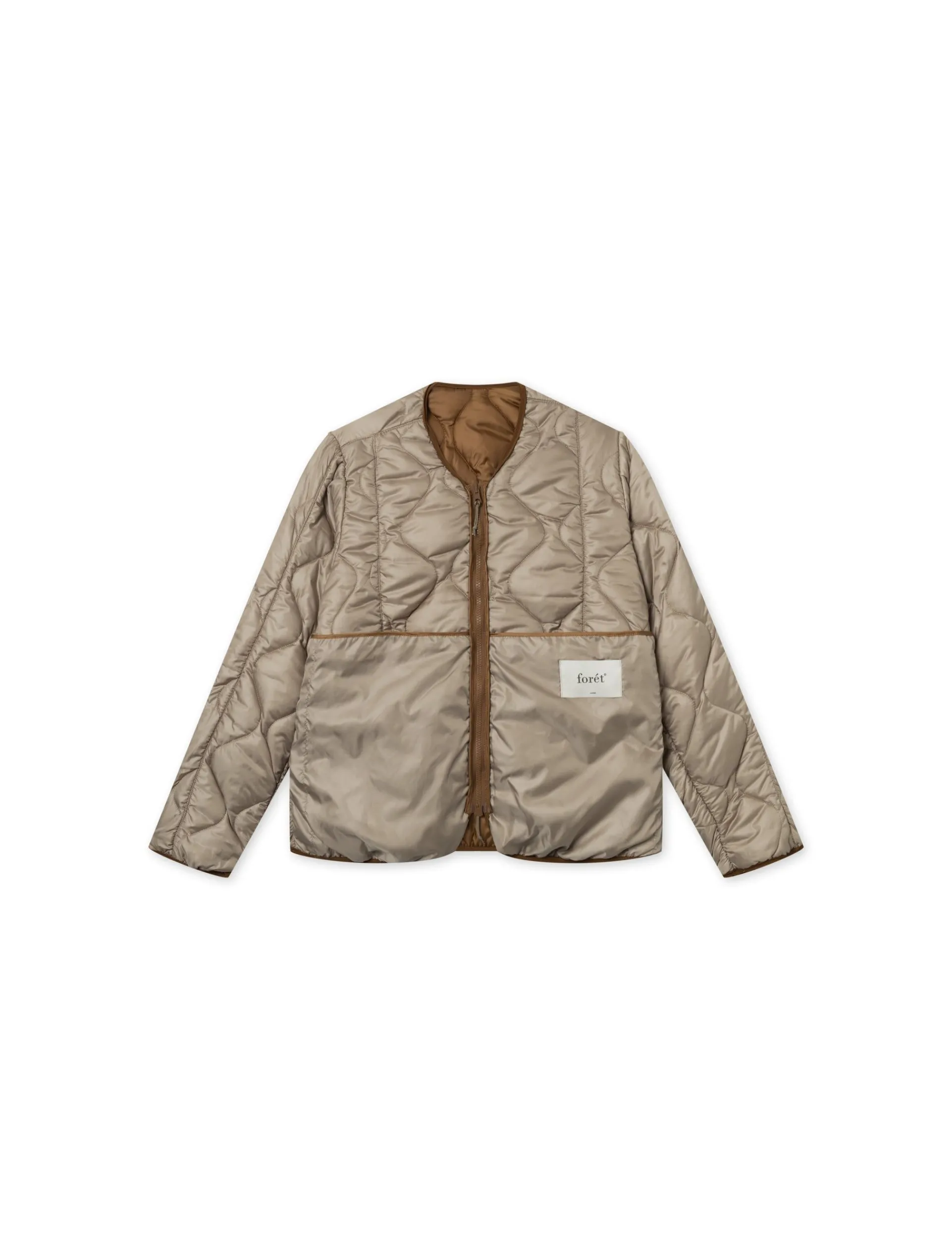 Men Forét Overshirts-Humid Reversible Liner Jacket-Brown