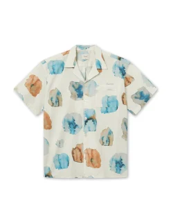 Men Forét Shirts-Hush Ss Shirt-Cloud Printed