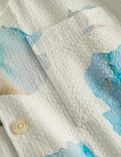 Men Forét Shirts-Hush Ss Shirt-Cloud Printed
