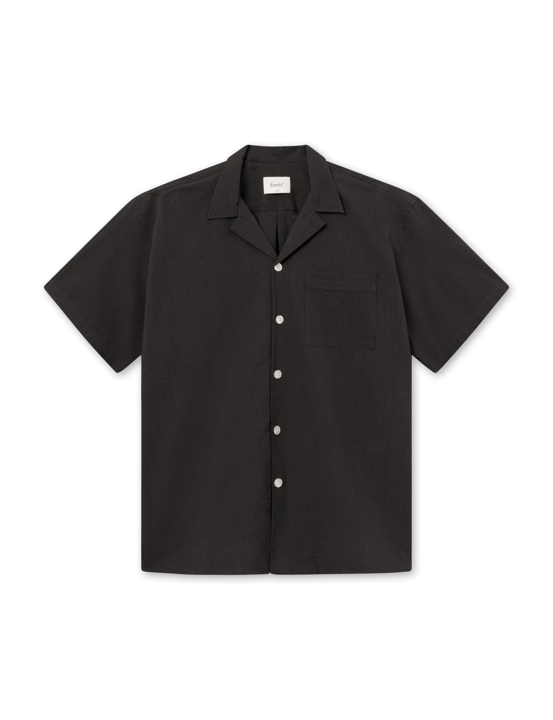 Men Forét Shirts-Hush Ss Shirt-Washed Black