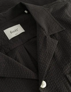 Men Forét Shirts-Hush Ss Shirt-Washed Black