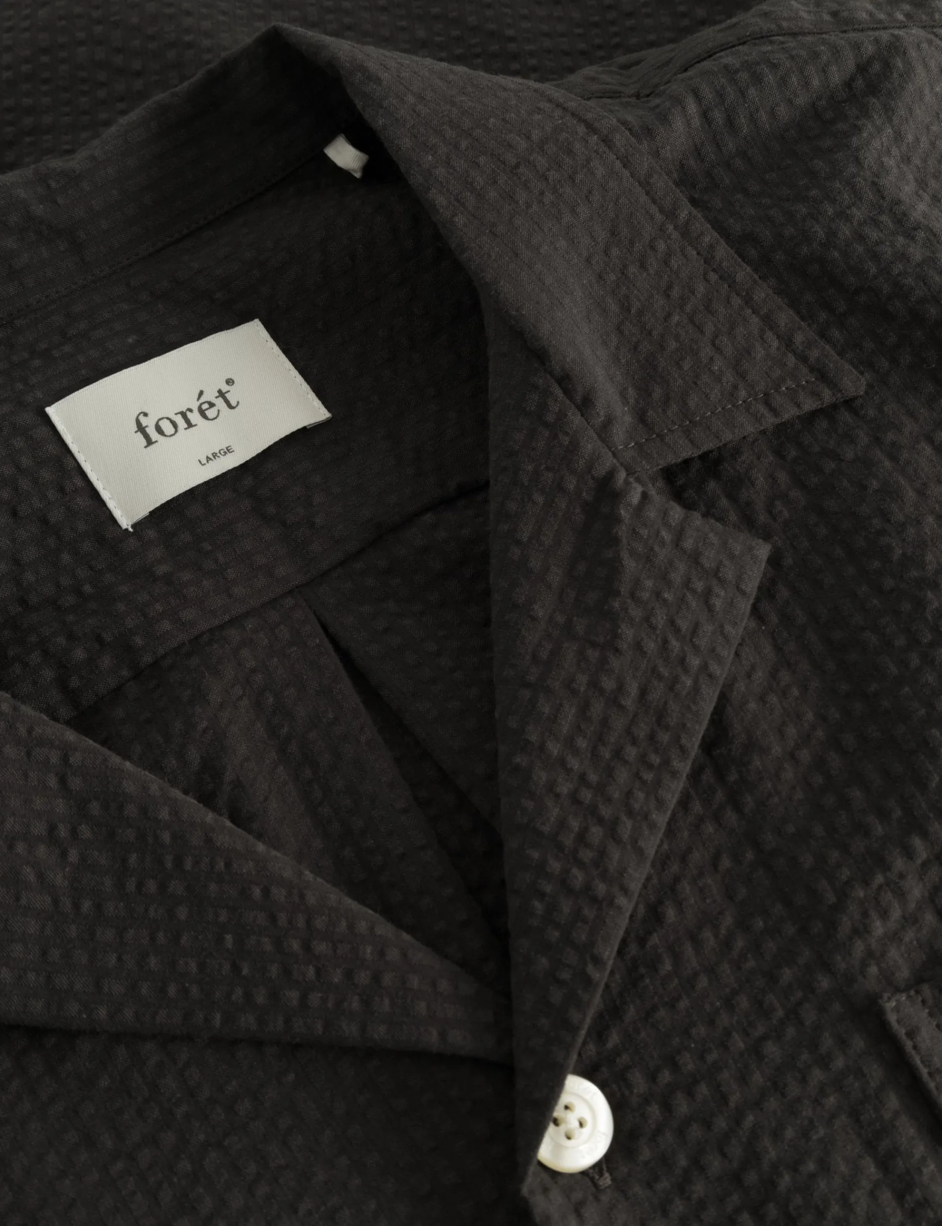 Men Forét Shirts-Hush Ss Shirt-Washed Black