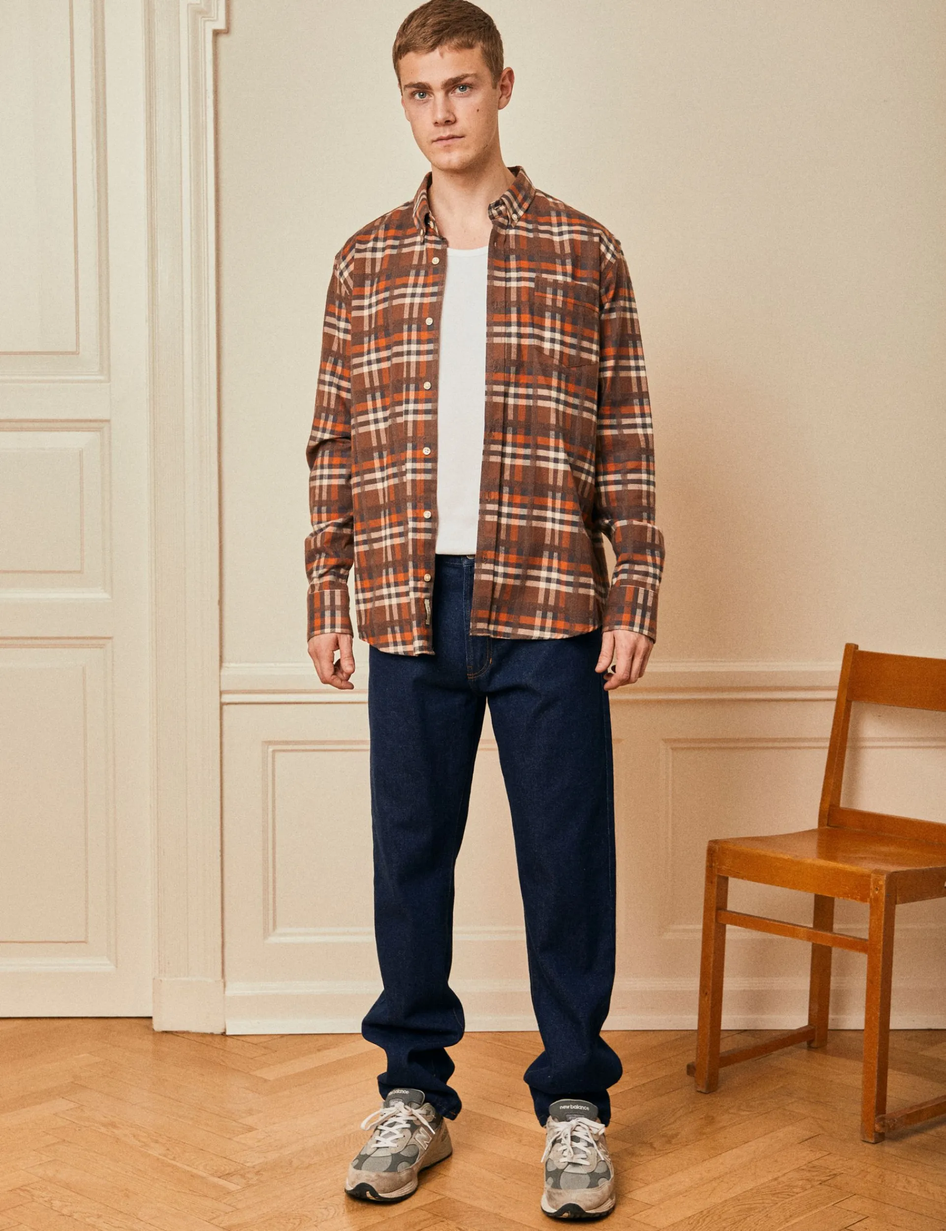 Men Forét Shirts-Island Shirt-Brown Check