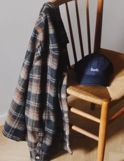 Men Forét Shirts-Ivy Wool Overshirt-Brown Check