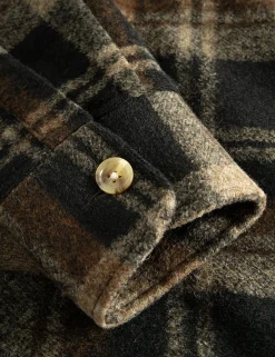 Men Forét Overshirts-Ivy Wool Overshirt-Brown Check