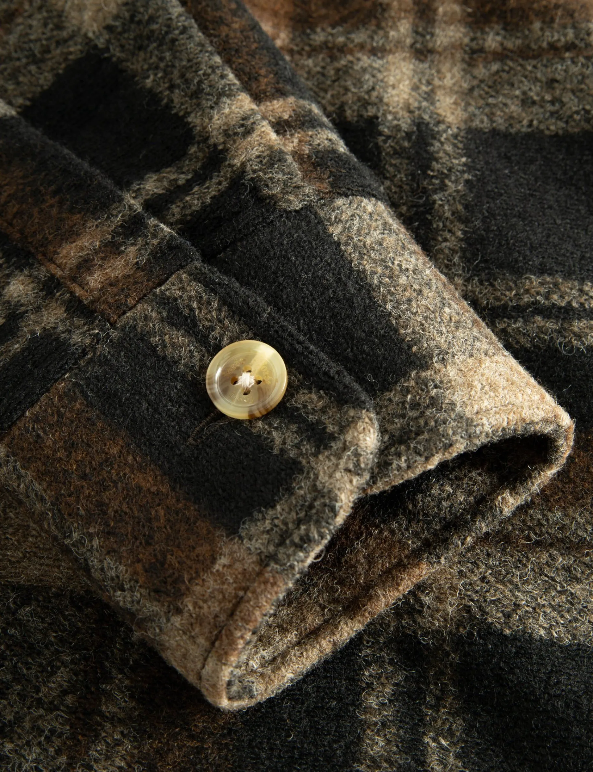 Men Forét Overshirts-Ivy Wool Overshirt-Brown Check