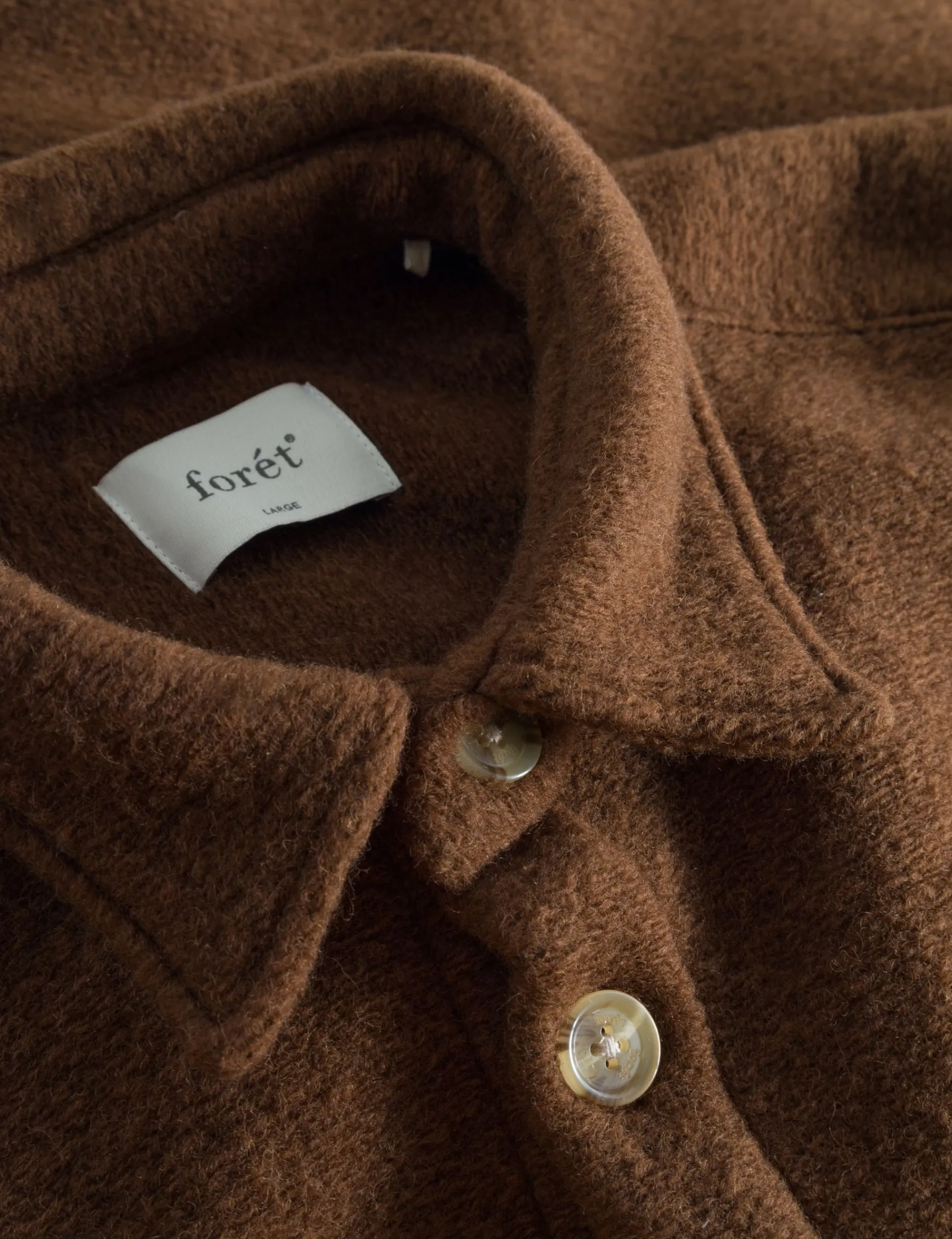 Men Forét Overshirts-Ivy Wool Overshirt-Rubber