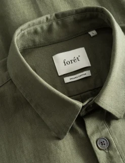Men Forét Overshirts-Ledge Overshirt-Dark Olive
