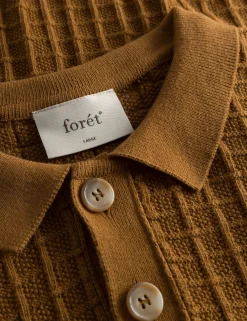 Men Forét T-Shirts-Loch Polo Knit-Rubber