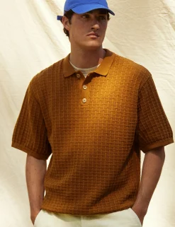 Men Forét Knitwear-Loch Polo Knit-Rubber
