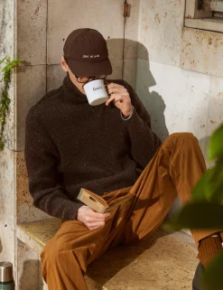 Men Forét Sweatshirts-Marsh Puzzle Turtleneck-Brown