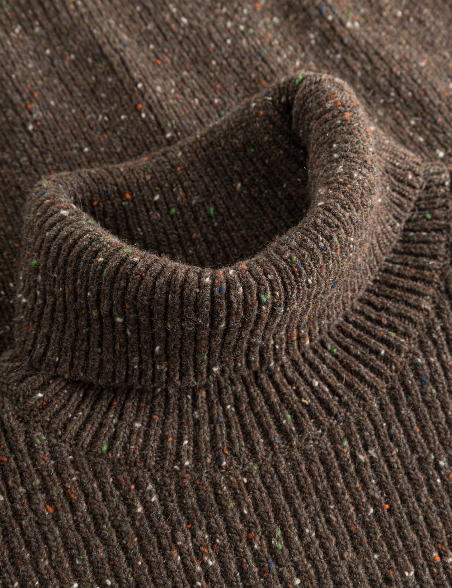 Men Forét Sweatshirts-Marsh Puzzle Turtleneck-Brown