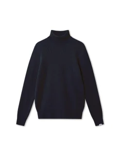 Men Forét Sweatshirts-Marsh Rib Turtleneck-Navy