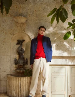 Men Forét Sweatshirts-Marsh Rib Turtleneck-Red